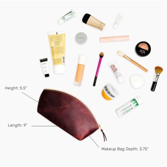 Portland Leather Goods Total Eclipse Makeup Bag In Grizzly - Picture 6 of 6